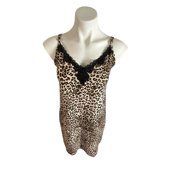 Leopard Print Lace Trim Mini Sleep Chemise - Picture 4 of 11